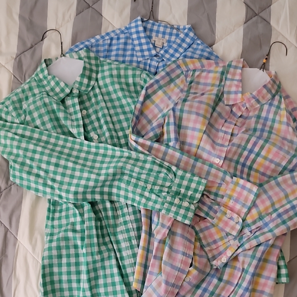 Colorful Gingham Button-Up Shirts